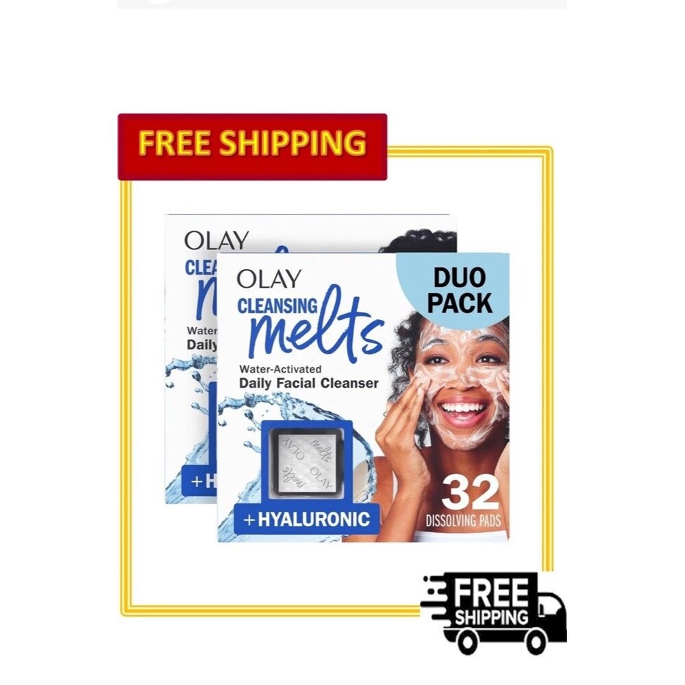 Olay Cleansing Melts + Hyaluronic Face Cleanser Water-Activated Face Wash, 64 Ct
